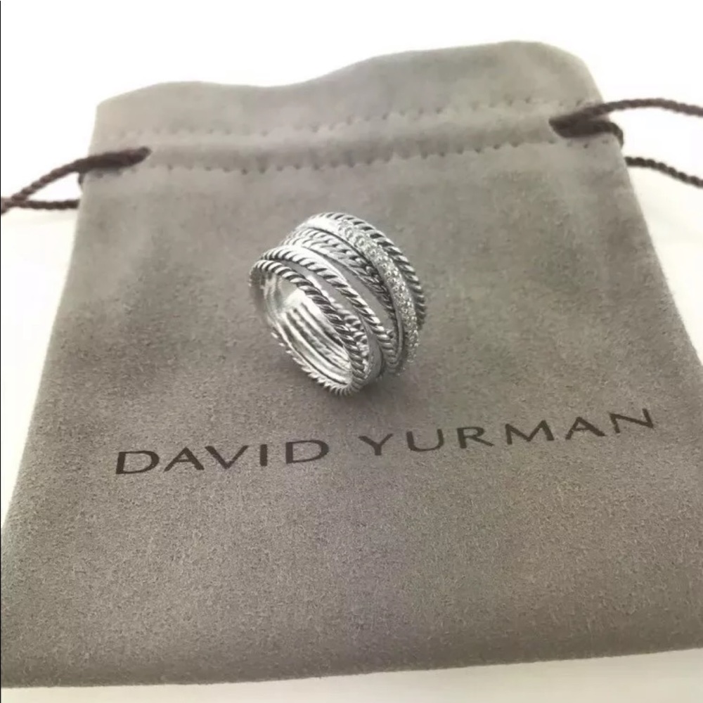 David Yurman diamond crossover ring